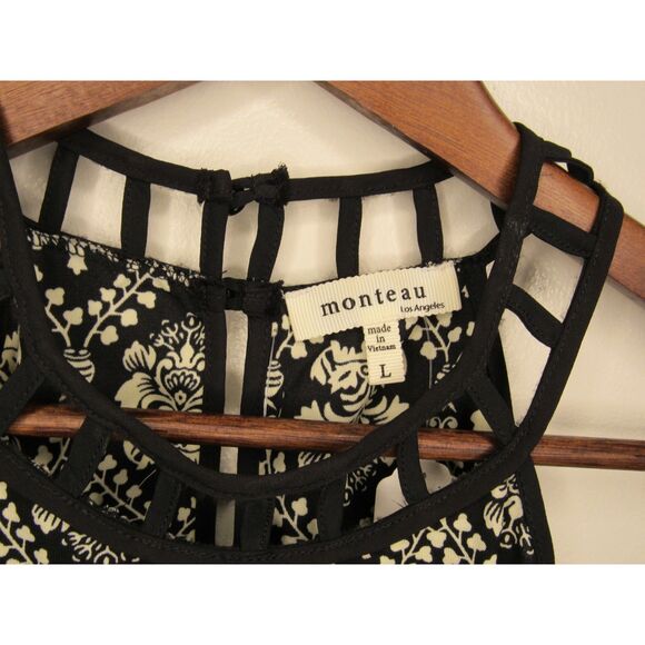 Beautiful Damask Print Sleeveless Monteau Dress NWOT! Size Lg. - Picture 7 of 7